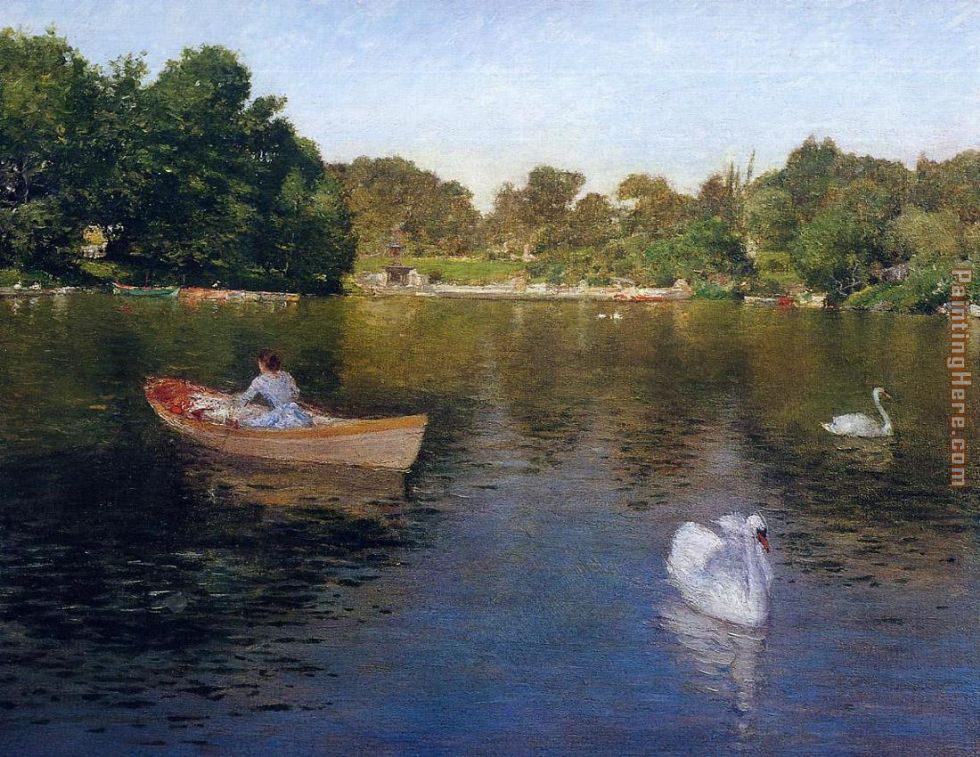 On the Lake Central Park painting - William Merritt Chase On the Lake Central Park art painting